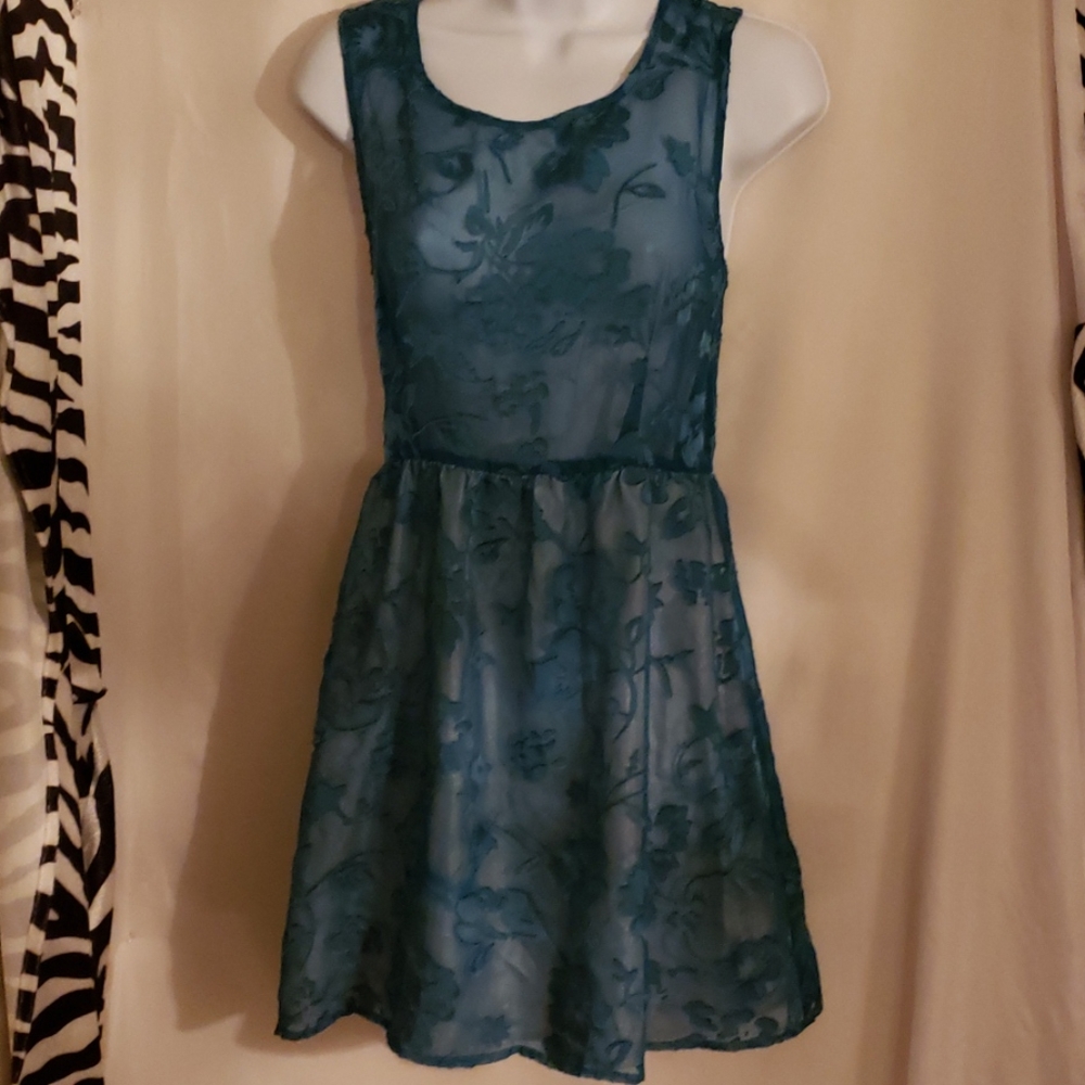 Forever 21 - Love H8 Blue Lace Dress